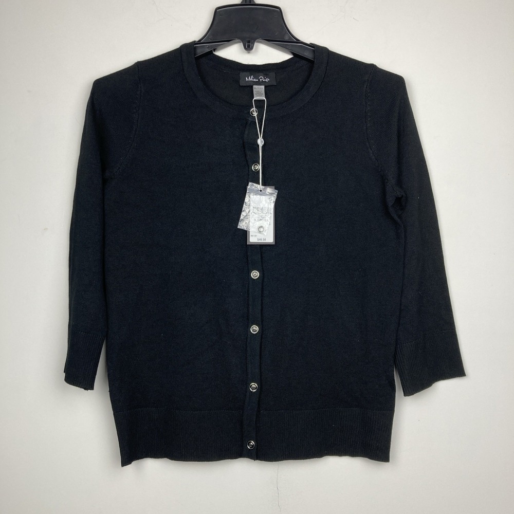 Melissa Paige Women's Crewneck Button-Front Cardigan Size XS